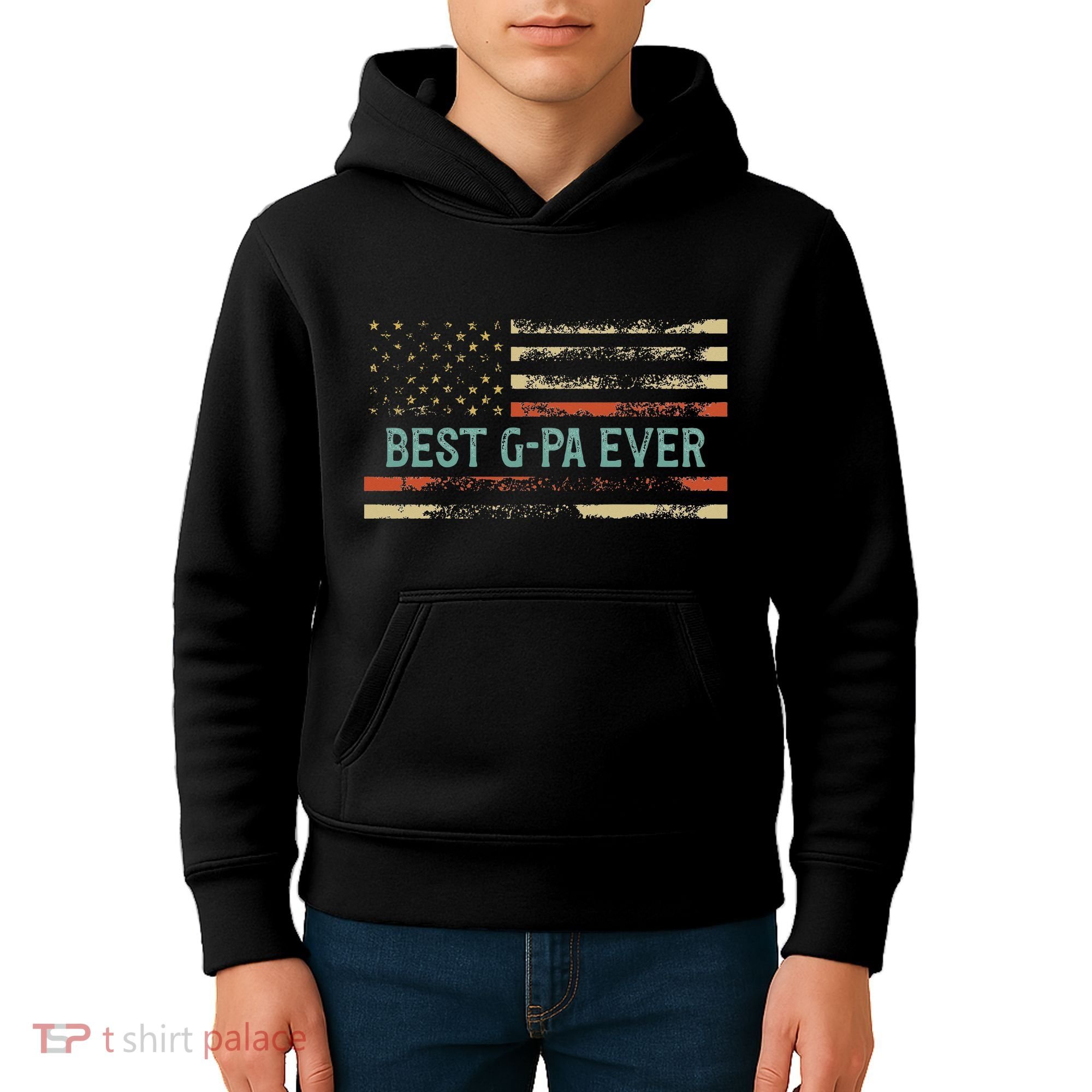 Best Gpa Ever Us Flag Gpa Grandfather Kids Hoodie