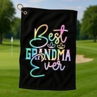 Best Grandma Ever Happy Grandparents Day Tie Dye Golf Towel thumb 1