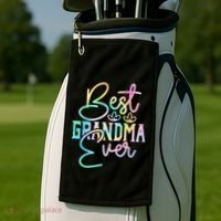 Best Grandma Ever Happy Grandparents Day Tie Dye Golf Towel thumb 2