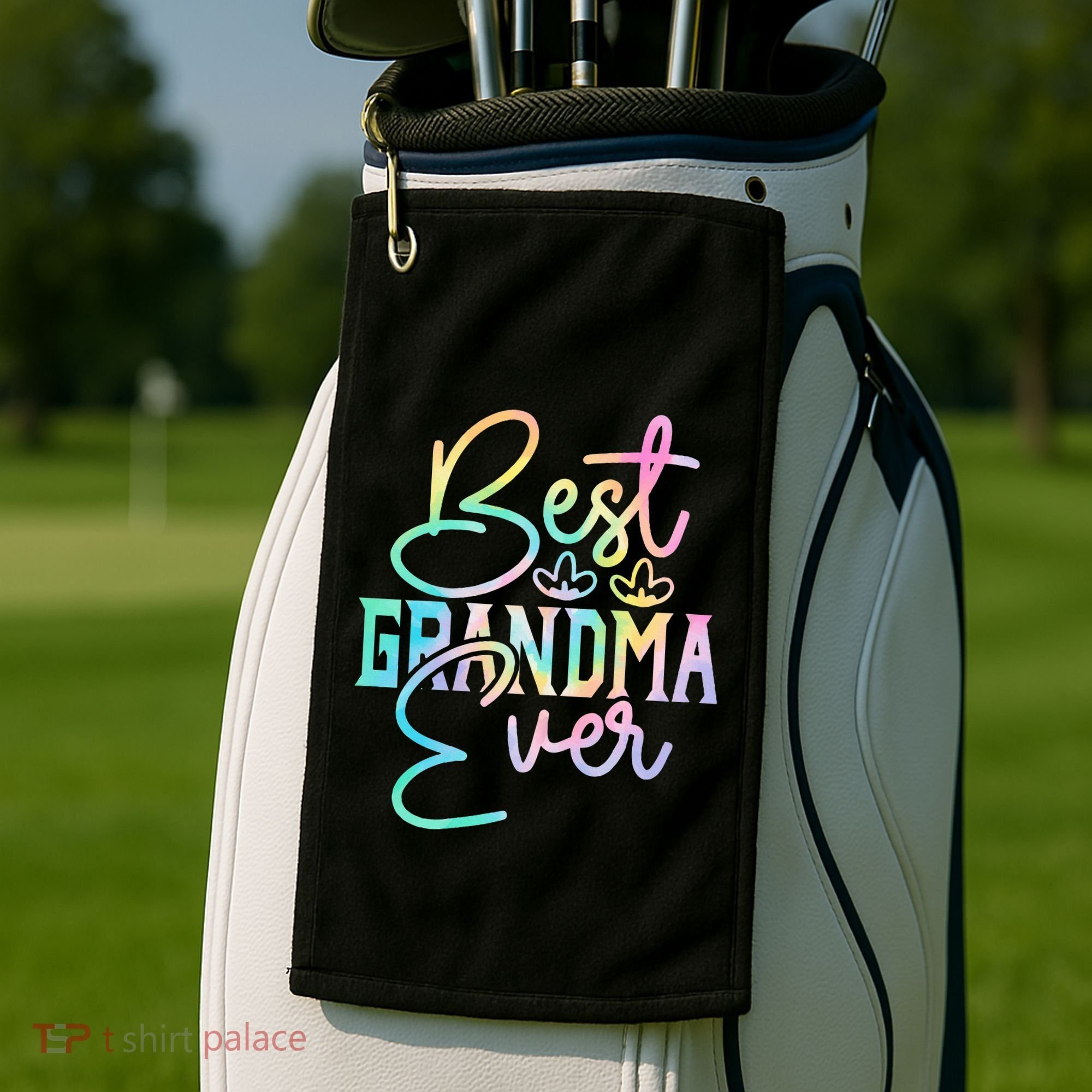 Best Grandma Ever Happy Grandparents Day Tie Dye Golf Towel