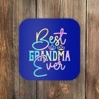 Best Grandma Ever Happy Grandparents Day Tie Dye Coaster thumb 0