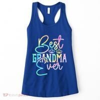Best Grandma Ever Happy Grandparents Day Tie Dye Women's Tank Top thumb 0