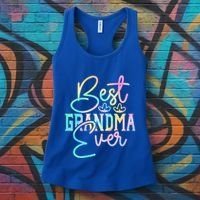 Best Grandma Ever Happy Grandparents Day Tie Dye Women's Tank Top thumb 3