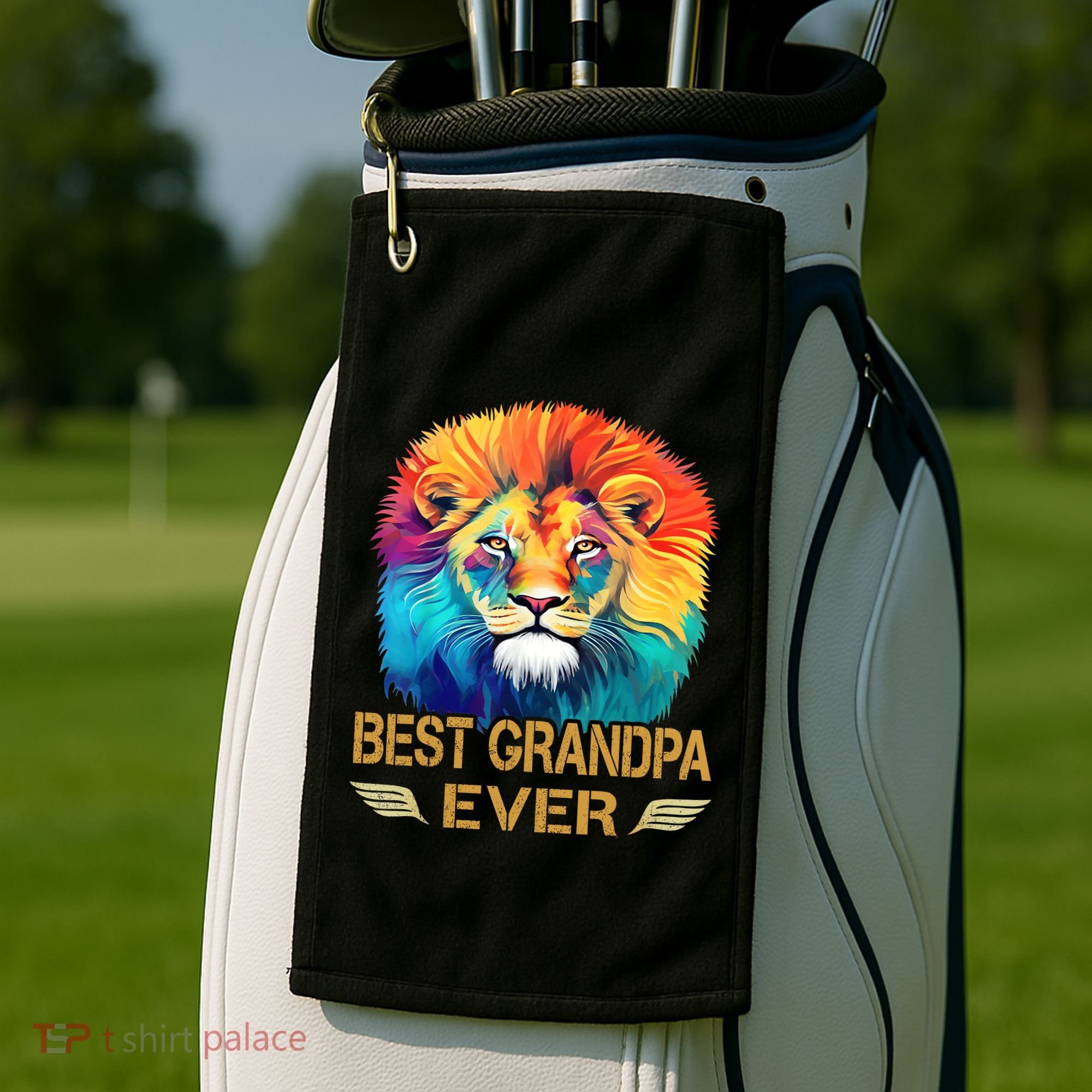 Best Grandpa Ever Funny Fathers Day Gift For Dad Golf Towel