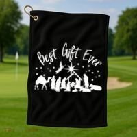 BEST GIFT EVER Christian Christmas Jesus Nativity Religious TShirt Golf Towel thumb 1