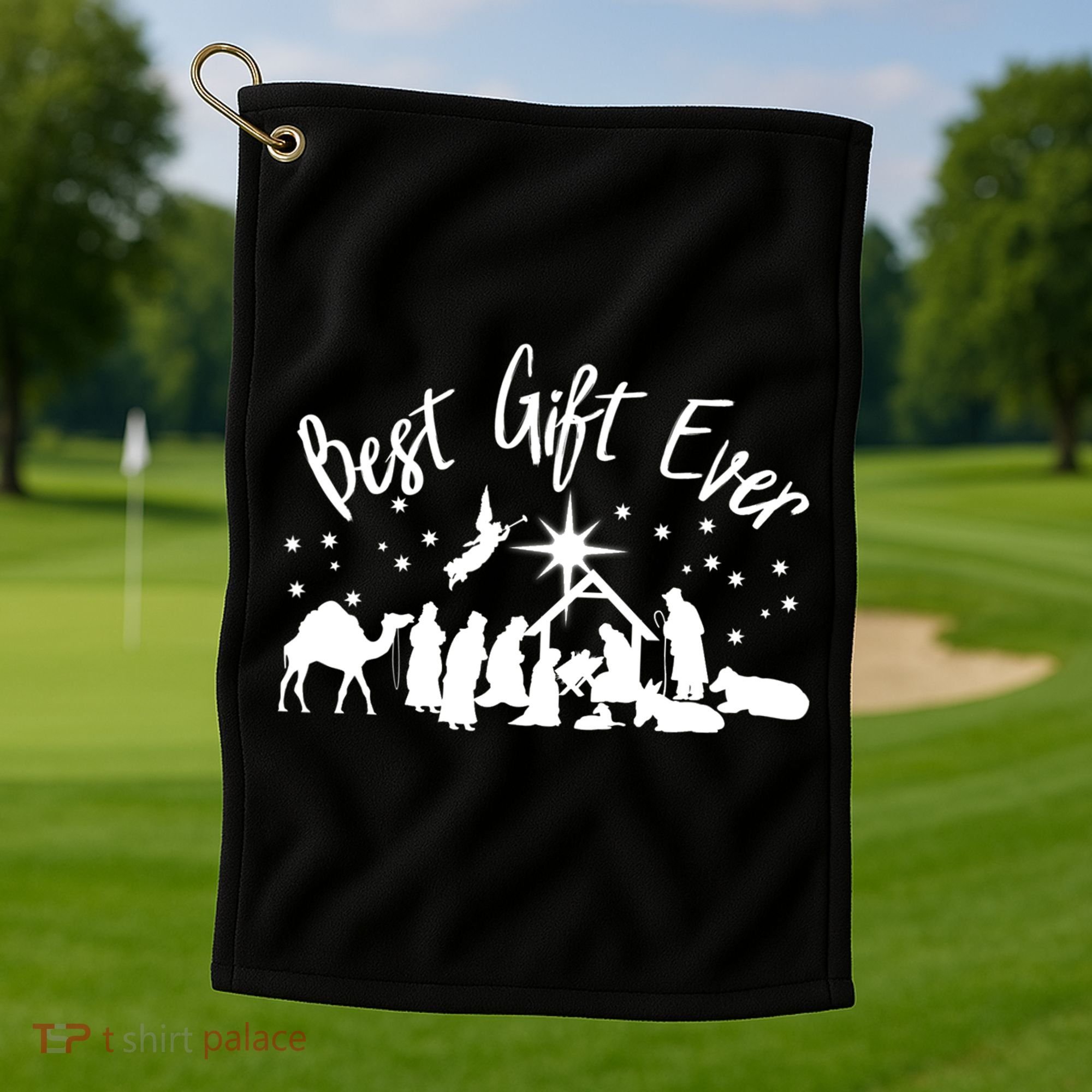 BEST GIFT EVER Christian Christmas Jesus Nativity Religious TShirt Golf Towel