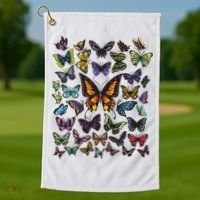 Butterfly Gift For Men Women Butterfly Lover Collection Golf Towel thumb 1