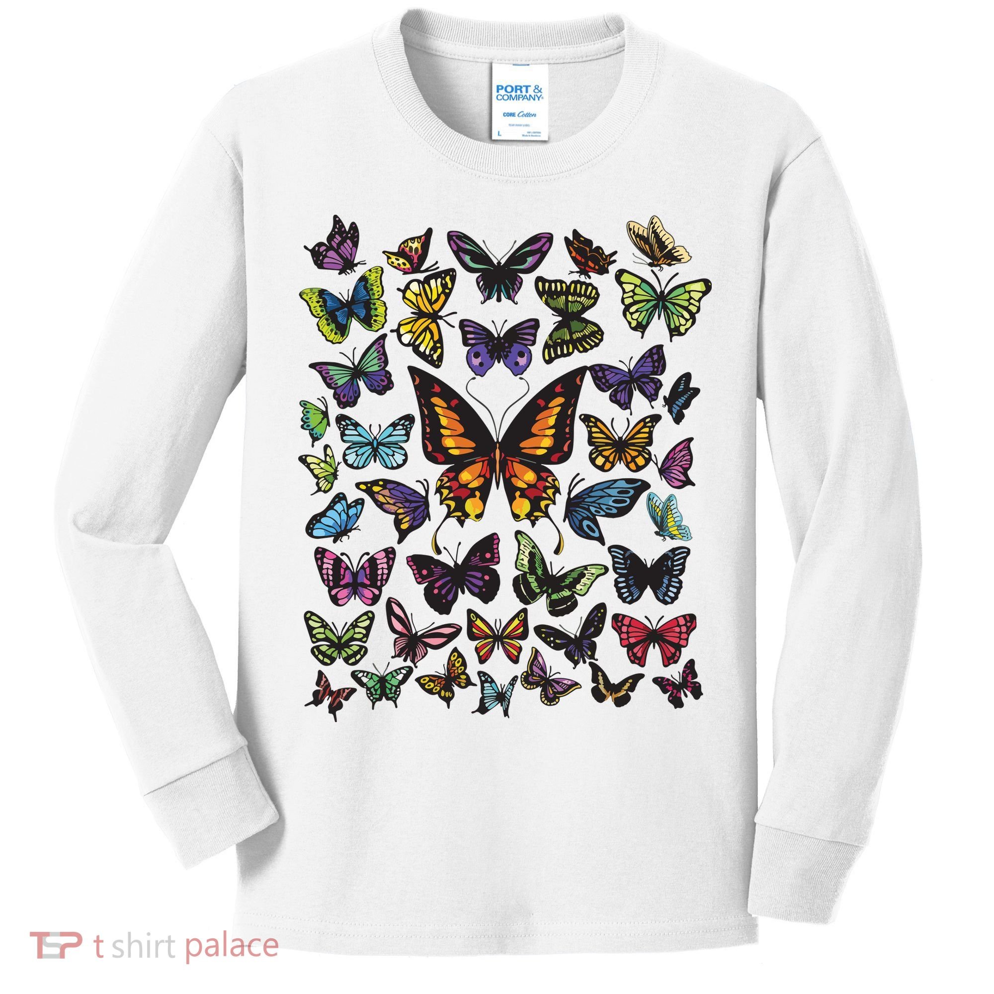 Butterfly Gift For Men Women Butterfly Lover Collection Kids Long Sleeve Shirt