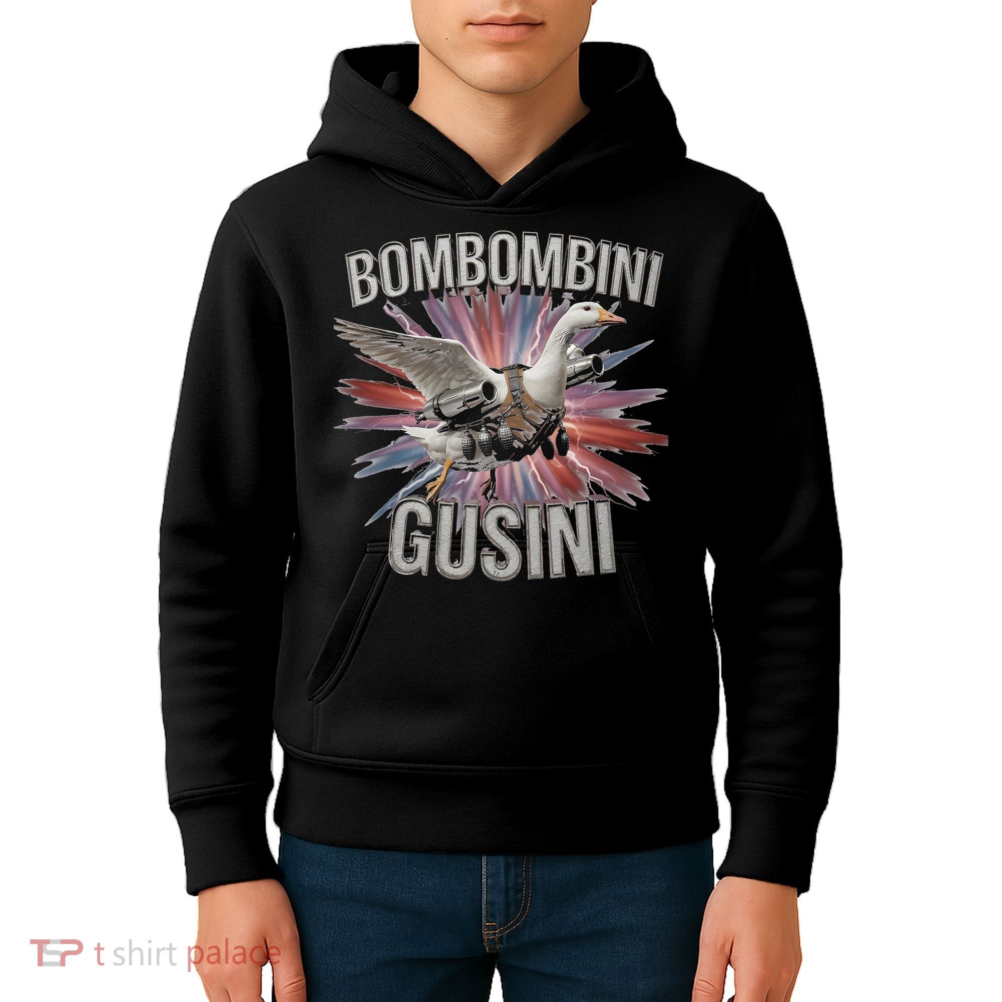 Bombombini Gusini Funny Italian Brainrot Meme Bootleg Kids Hoodie