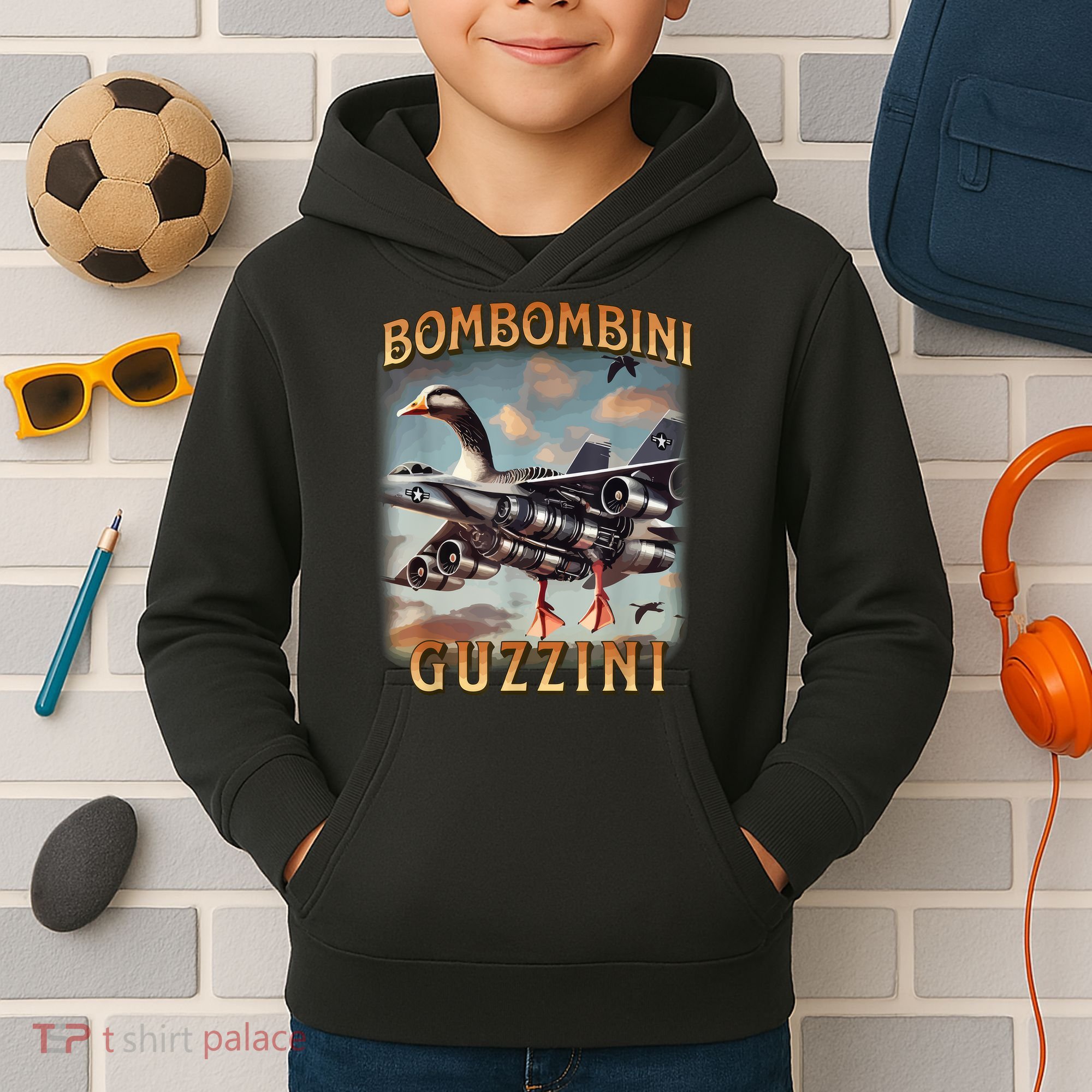 Bombombini Guzzini Funny Goose Meme Kids Hoodie
