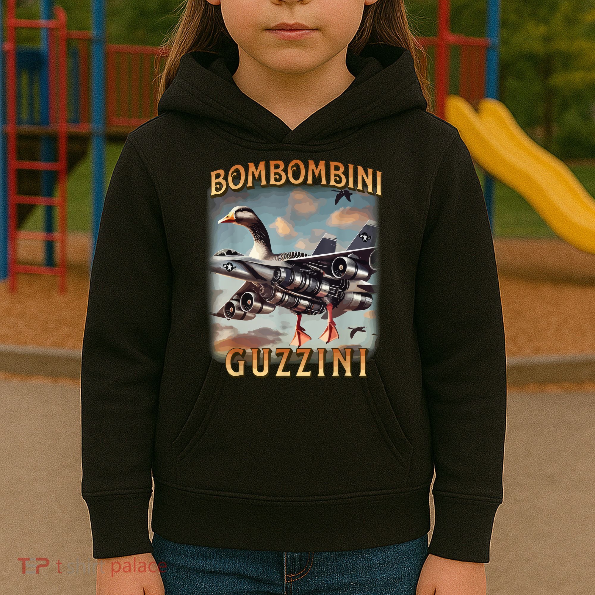 Bombombini Guzzini Funny Goose Meme Kids Hoodie