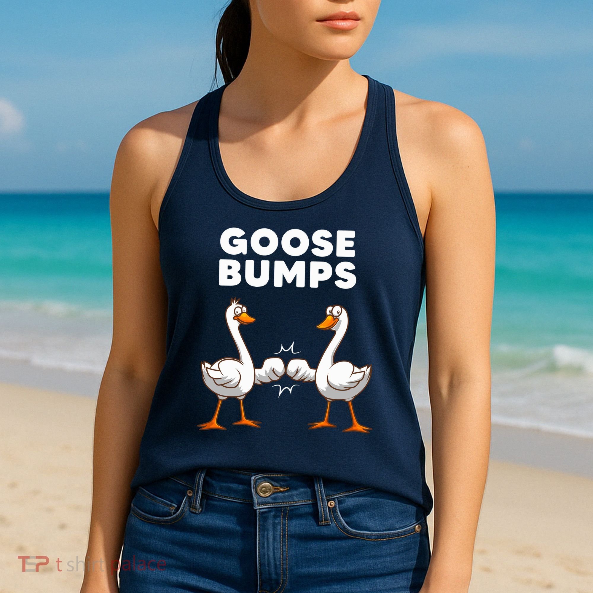 Best Goose For Goose Bumps Waterfowl Animal Pun Women's Tank Top