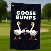 Best Goose For Goose Bumps Waterfowl Animal Pun Golf Towel thumb 1
