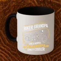 Biker Grandpa FatherS Day Like A Normal Grandpa Motorcycle Coffee Mug thumb 2
