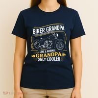 Biker Grandpa FatherS Day Like A Normal Grandpa Motorcycle T-Shirt thumb 4