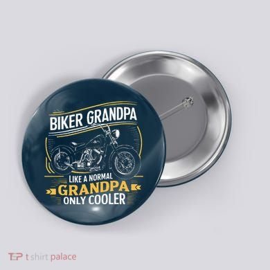 Biker Grandpa FatherS Day Like A Normal Grandpa Motorcycle Button