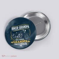 Biker Grandpa FatherS Day Like A Normal Grandpa Motorcycle Button thumb 0