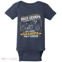 Biker Grandpa FatherS Day Like A Normal Grandpa Motorcycle Baby Bodysuit thumb 0