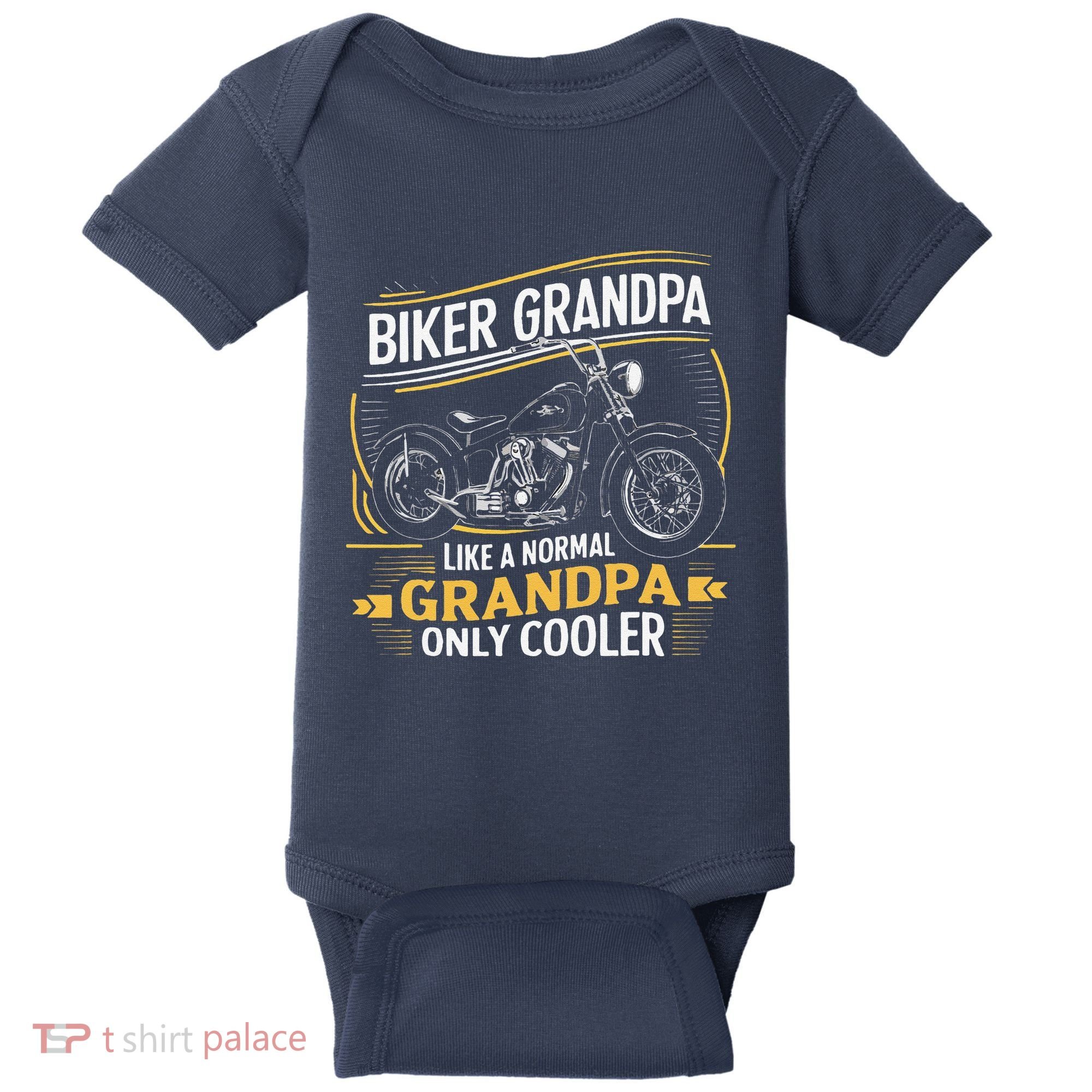 Biker Grandpa FatherS Day Like A Normal Grandpa Motorcycle Baby Bodysuit