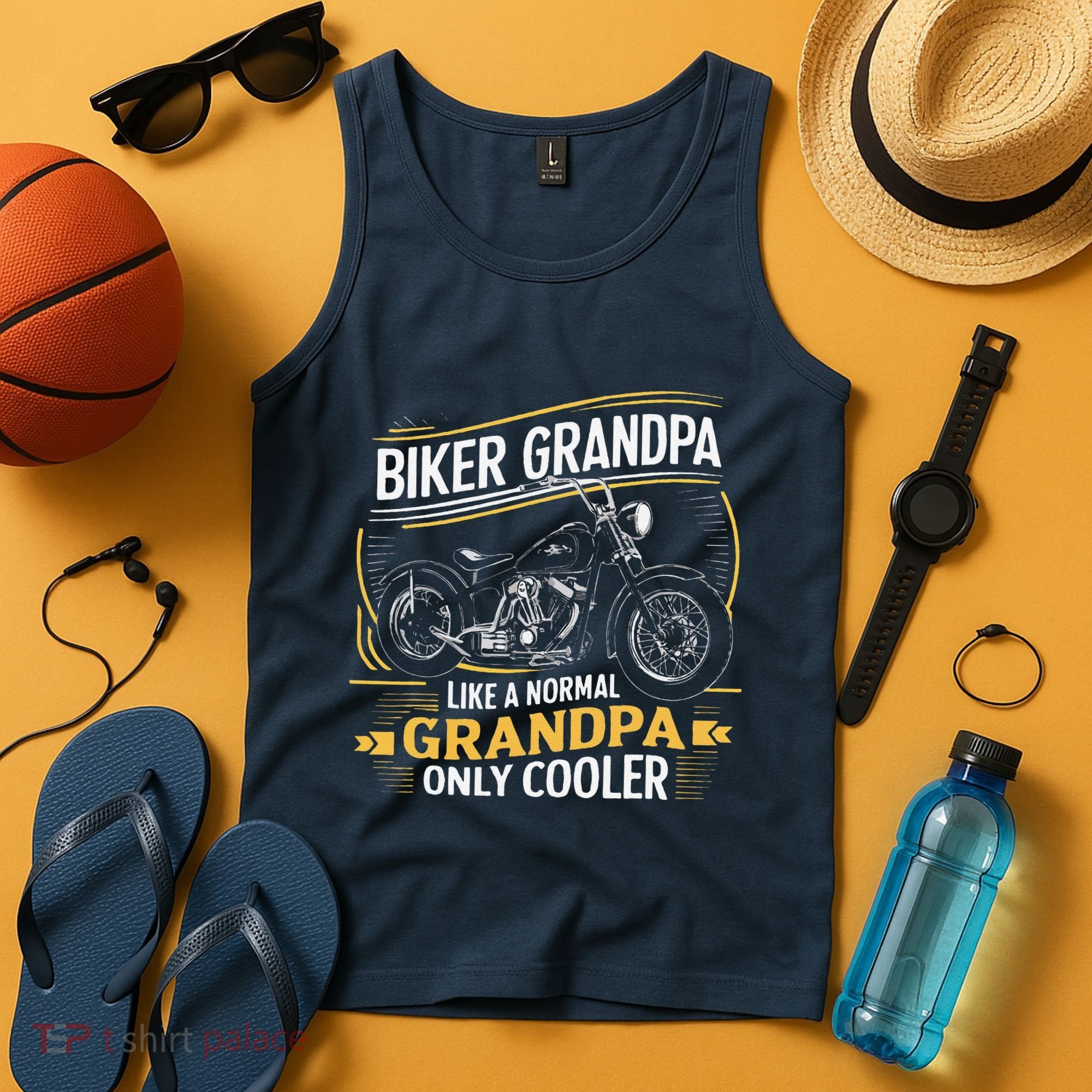 Biker Grandpa FatherS Day Like A Normal Grandpa Motorcycle Tank Top