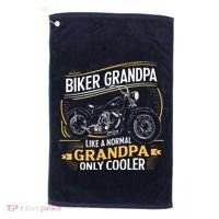 Biker Grandpa FatherS Day Like A Normal Grandpa Motorcycle Golf Towel thumb 0