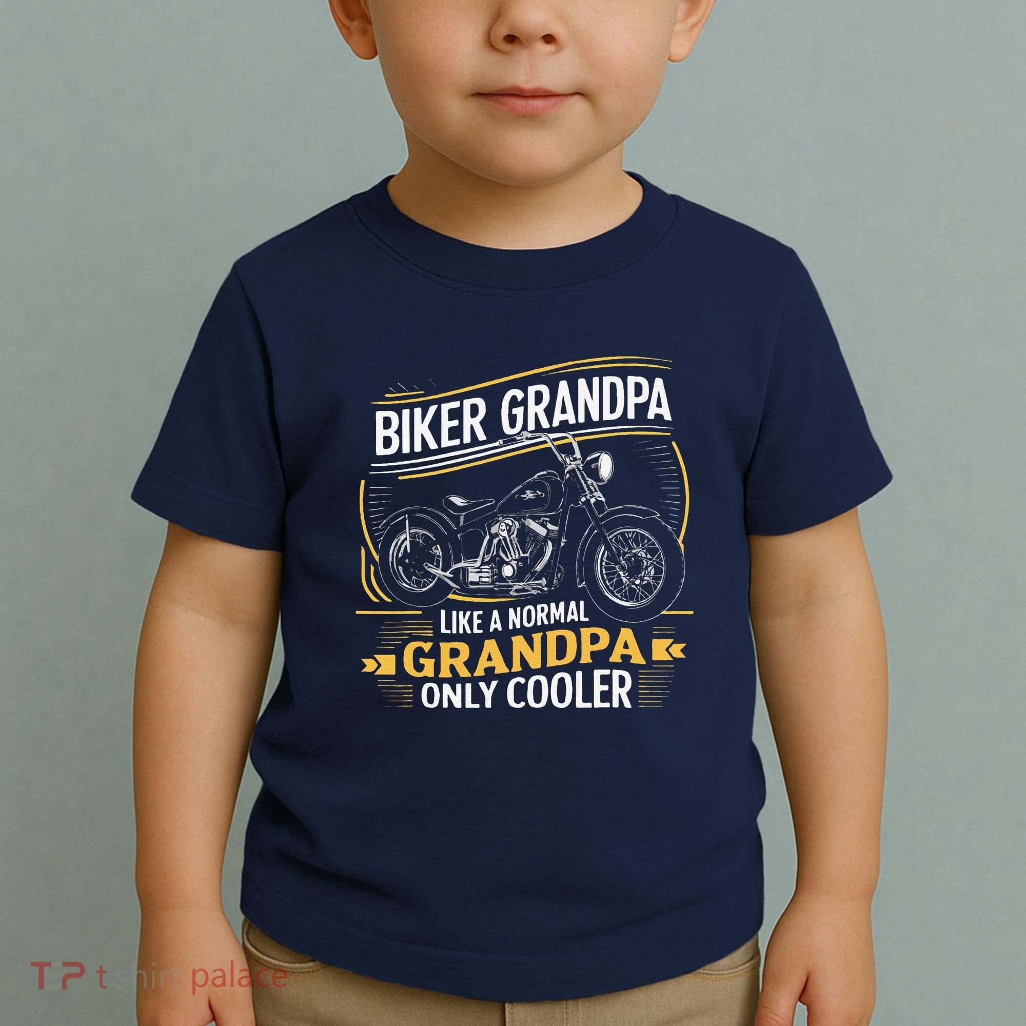 Biker Grandpa FatherS Day Like A Normal Grandpa Motorcycle Toddler T-Shirt