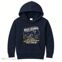 Biker Grandpa FatherS Day Like A Normal Grandpa Motorcycle Kids Hoodie thumb 0