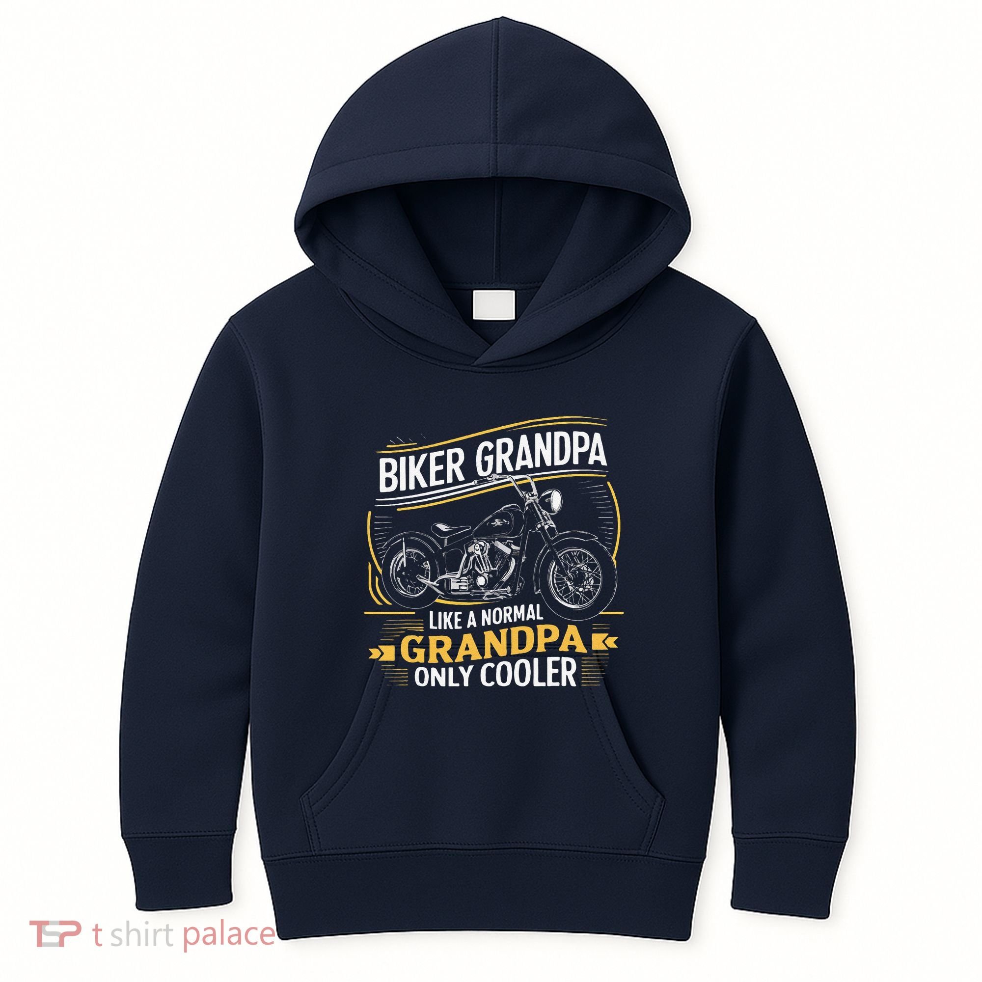 Biker Grandpa FatherS Day Like A Normal Grandpa Motorcycle Kids Hoodie