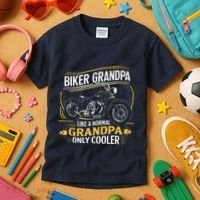 Biker Grandpa FatherS Day Like A Normal Grandpa Motorcycle Kids T-Shirt thumb 3