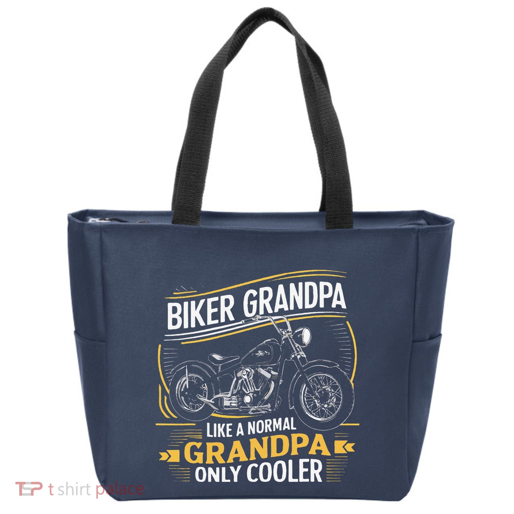 Biker Grandpa FatherS Day Like A Normal Grandpa Motorcycle Tote Bag