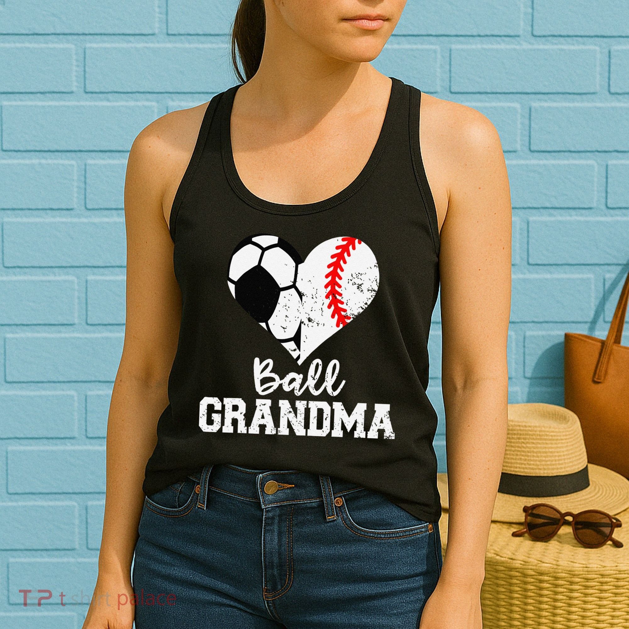 Ball Grandma Funny Soccer Baseball Grandma Women's Tank Top