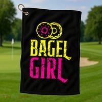 Bagel Girl Funny Bagel Lover Costume Golf Towel thumb 1