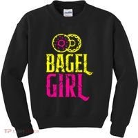 Bagel Girl Funny Bagel Lover Costume Kids Sweatshirt thumb 0