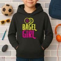 Bagel Girl Funny Bagel Lover Costume Kids Hoodie thumb 2