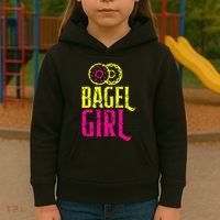 Bagel Girl Funny Bagel Lover Costume Kids Hoodie thumb 3