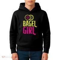 Bagel Girl Funny Bagel Lover Costume Kids Hoodie thumb 4