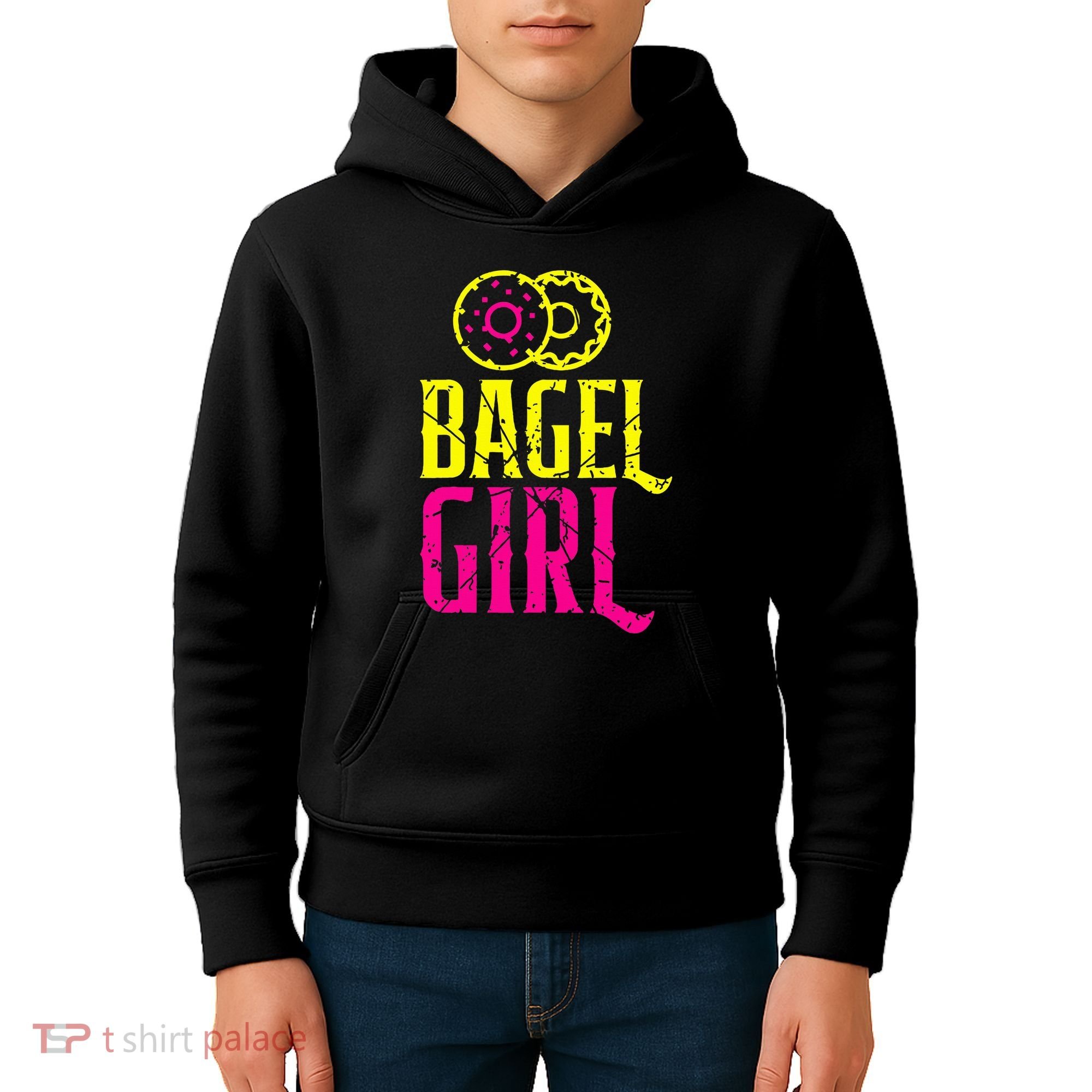 Bagel Girl Funny Bagel Lover Costume Kids Hoodie