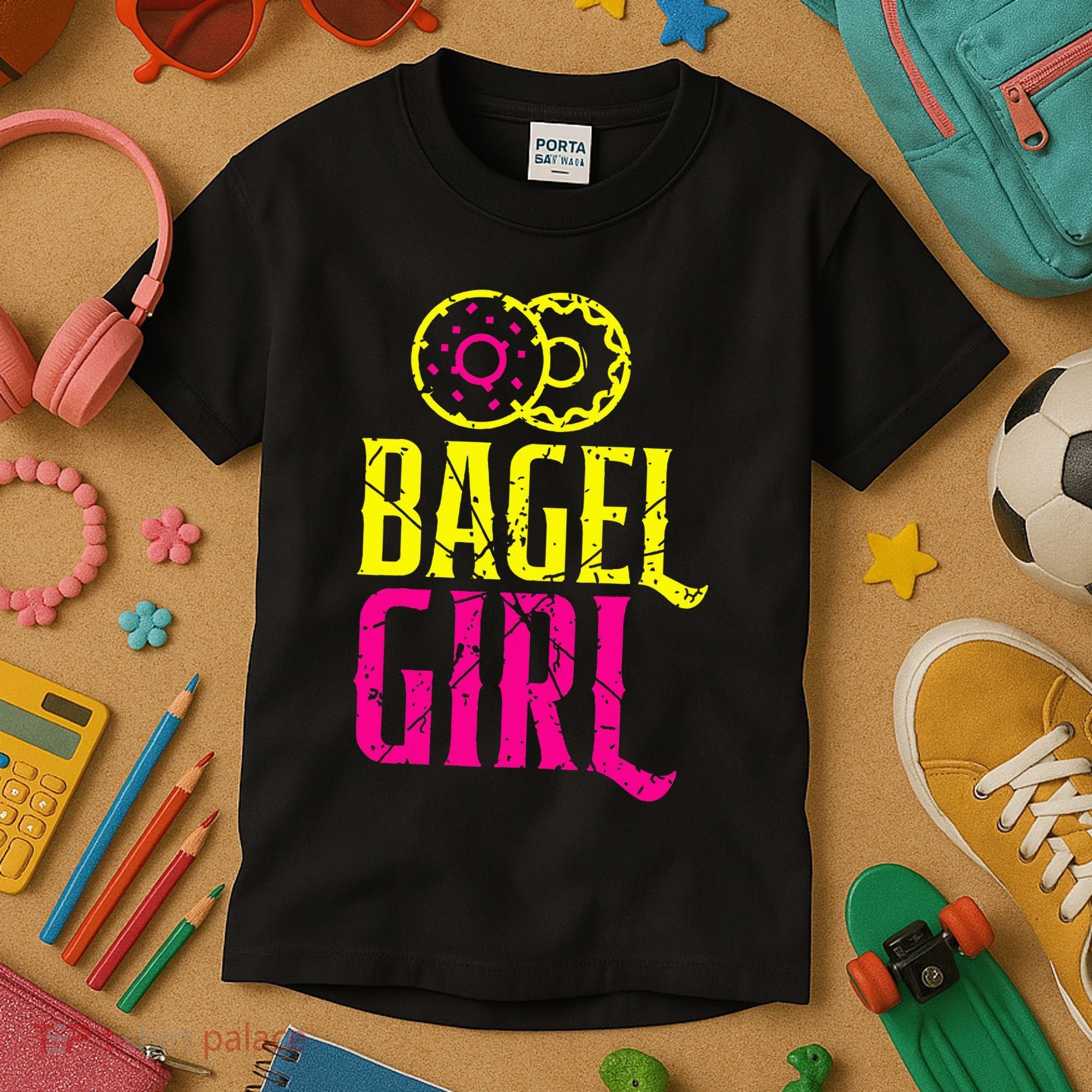 Bagel Girl Funny Bagel Lover Costume Kids T-Shirt