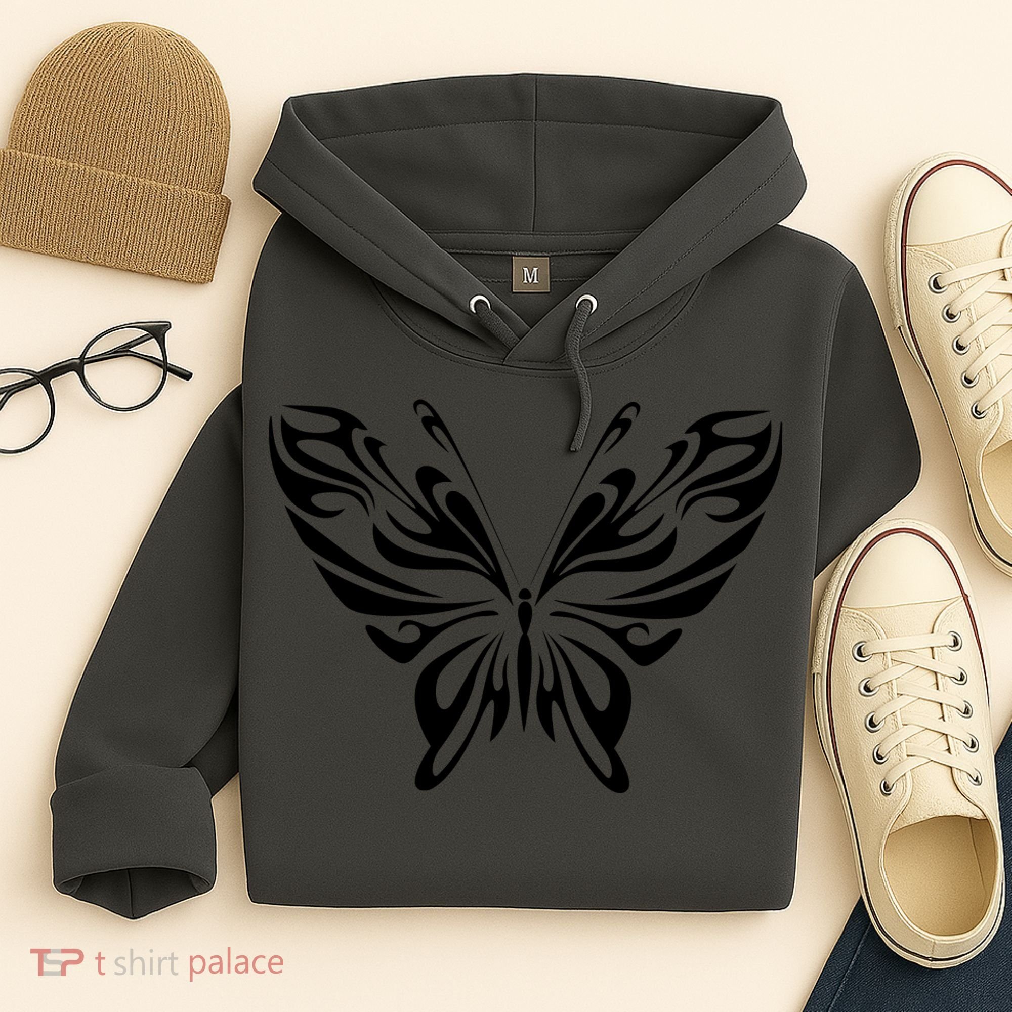Butterfly Goth Fairy Grunge Graphic Symbol Hoodie