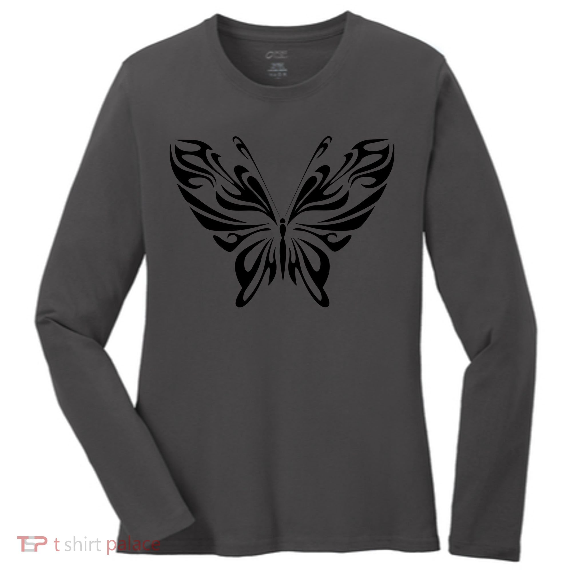 Butterfly Goth Fairy Grunge Graphic Symbol Women's Long Sleeve Shirt