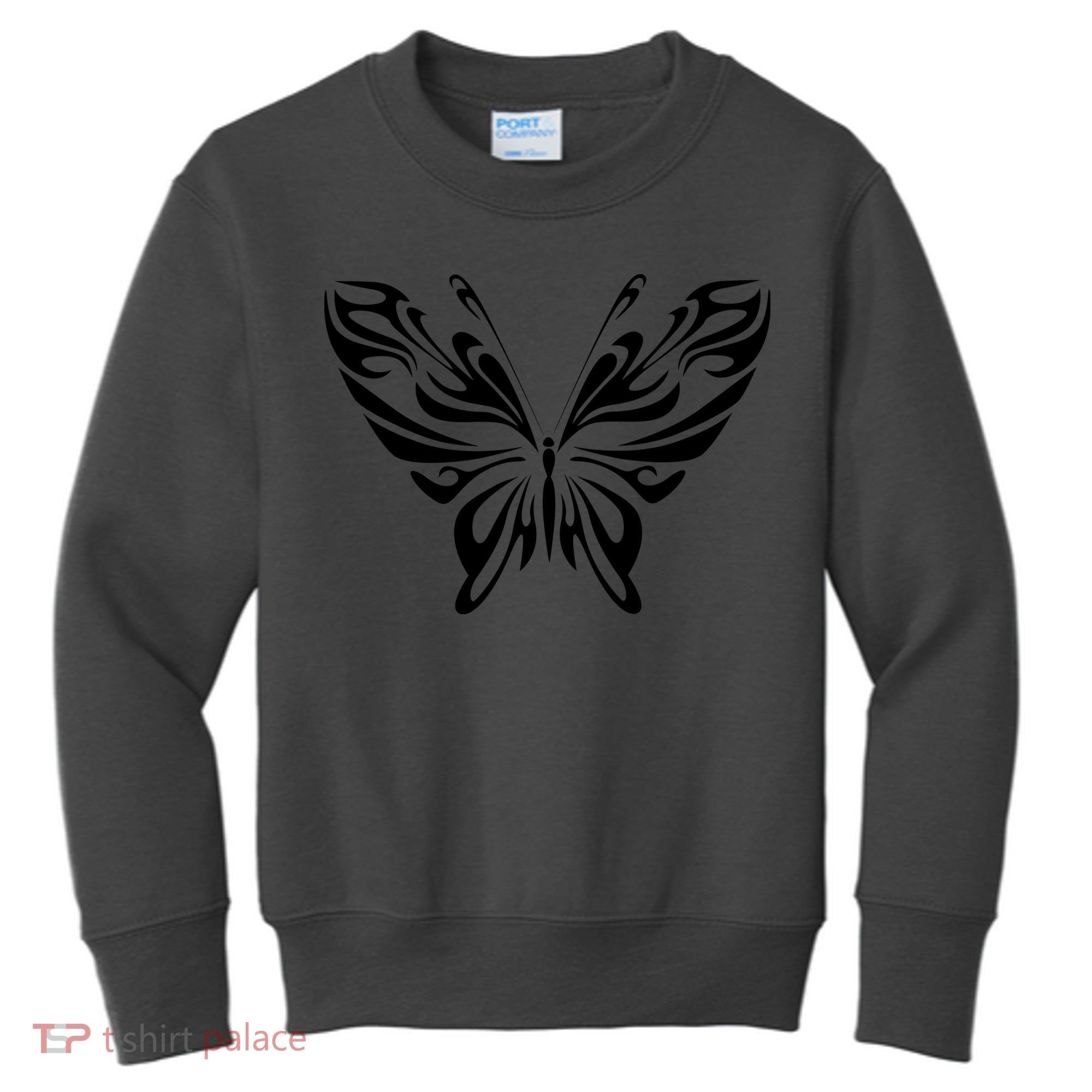 Butterfly Goth Fairy Grunge Graphic Symbol Kids Sweatshirt
