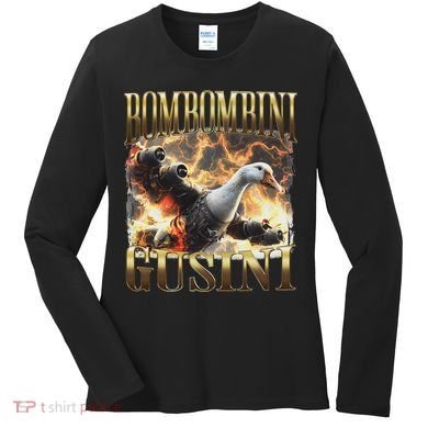 Bombombini Gusini Funny Italian Brainrot Meme Bootleg Women's Long Sleeve Shirt