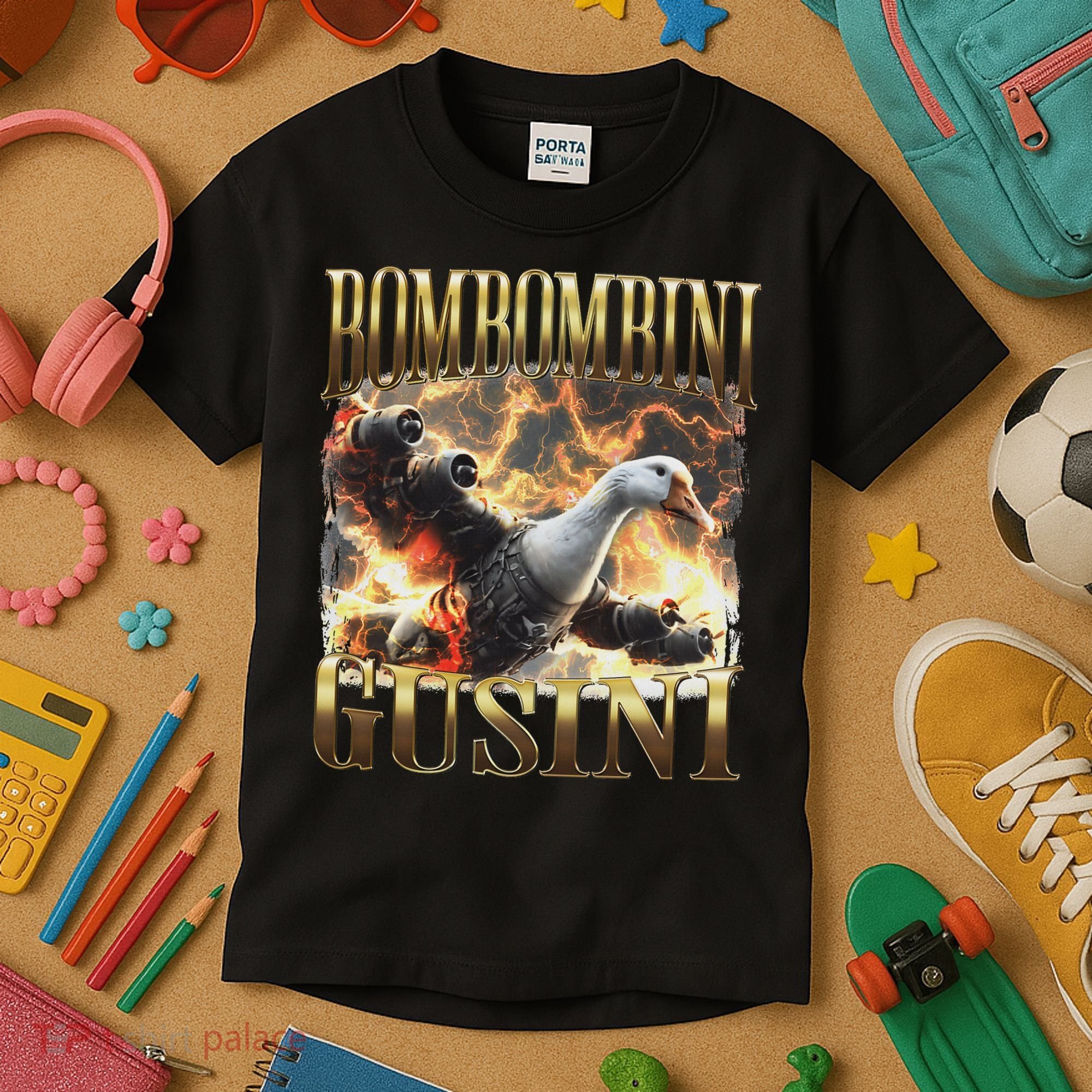 Bombombini Gusini Funny Italian Brainrot Meme Bootleg Kids T-Shirt