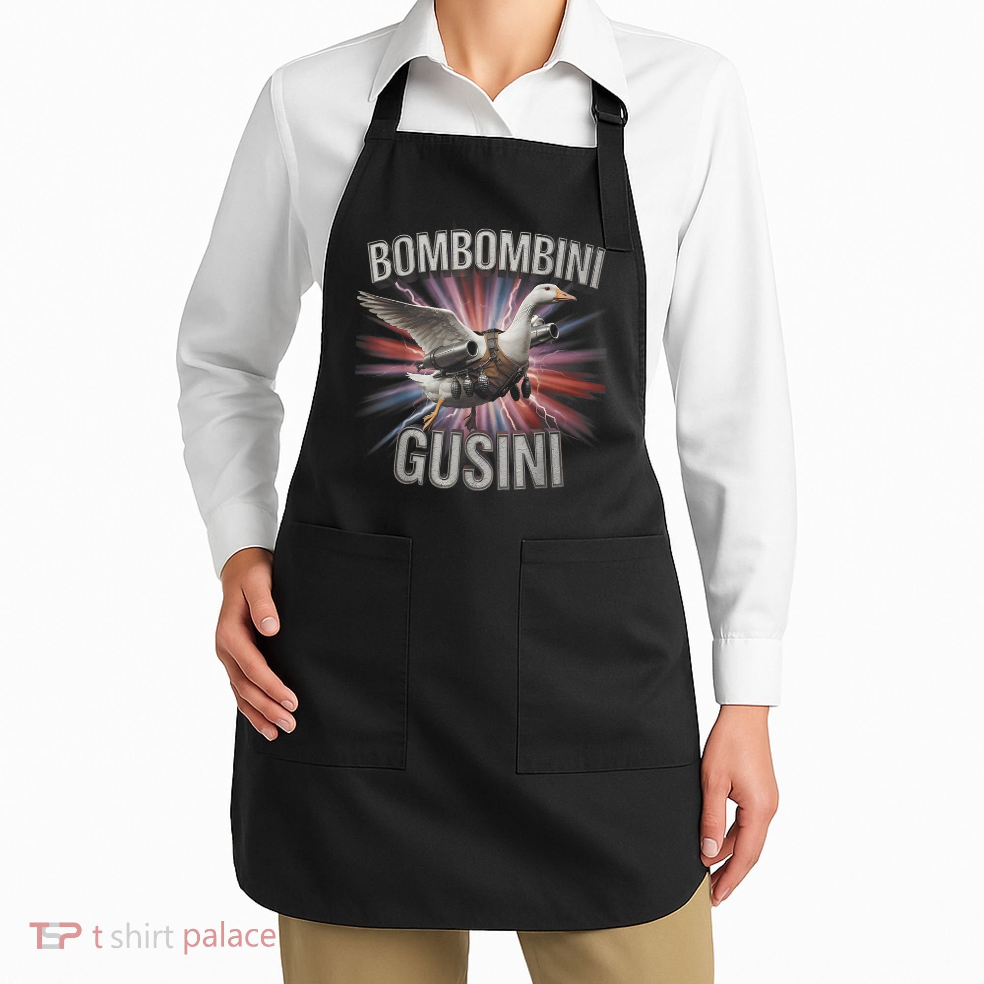 Bombombini Gusini Funny Italian Brainrot Meme Bootleg  Apron