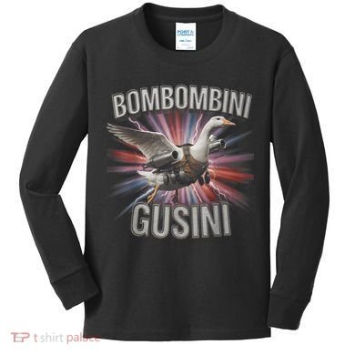 Bombombini Gusini Funny Italian Brainrot Meme Bootleg  Kids Long Sleeve Shirt