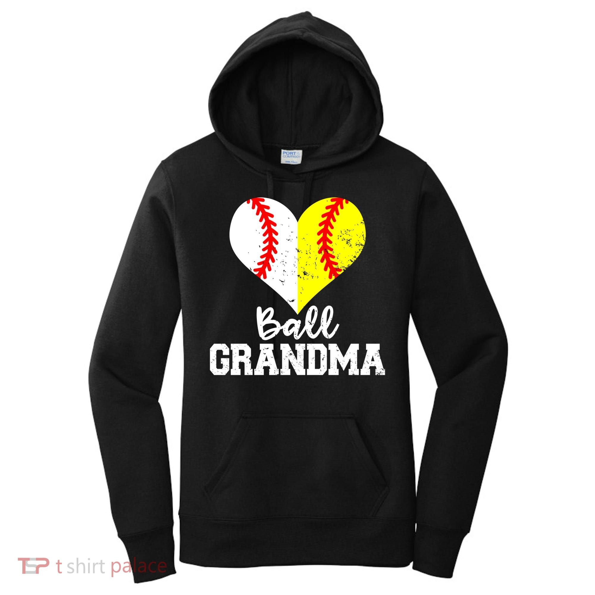 Ball Grandma Funny Baseball Softball Grandma Gift Women's Hoodie