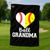 Ball Grandma Funny Baseball Softball Grandma Gift Golf Towel thumb 1