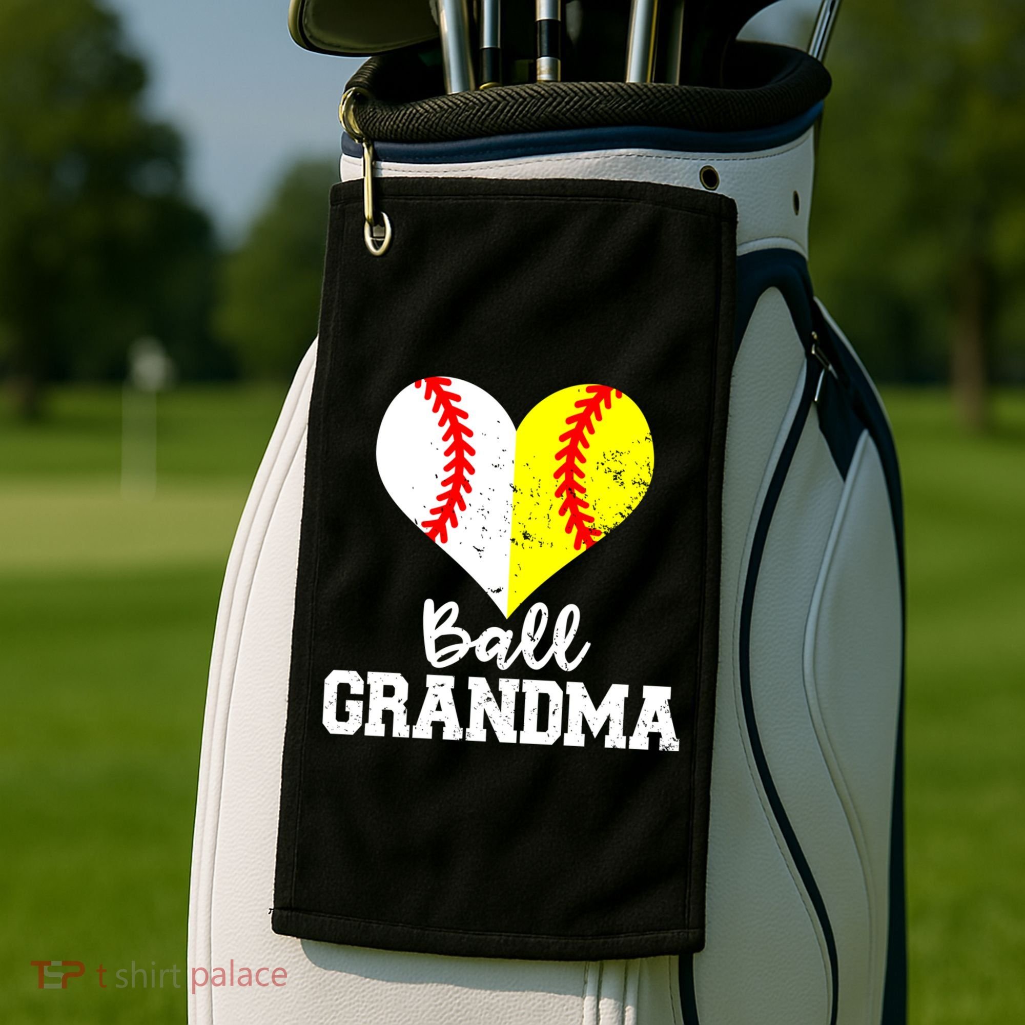 Ball Grandma Funny Baseball Softball Grandma Gift Golf Towel