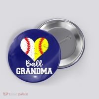 Ball Grandma Funny Baseball Softball Grandma Gift Button thumb 0