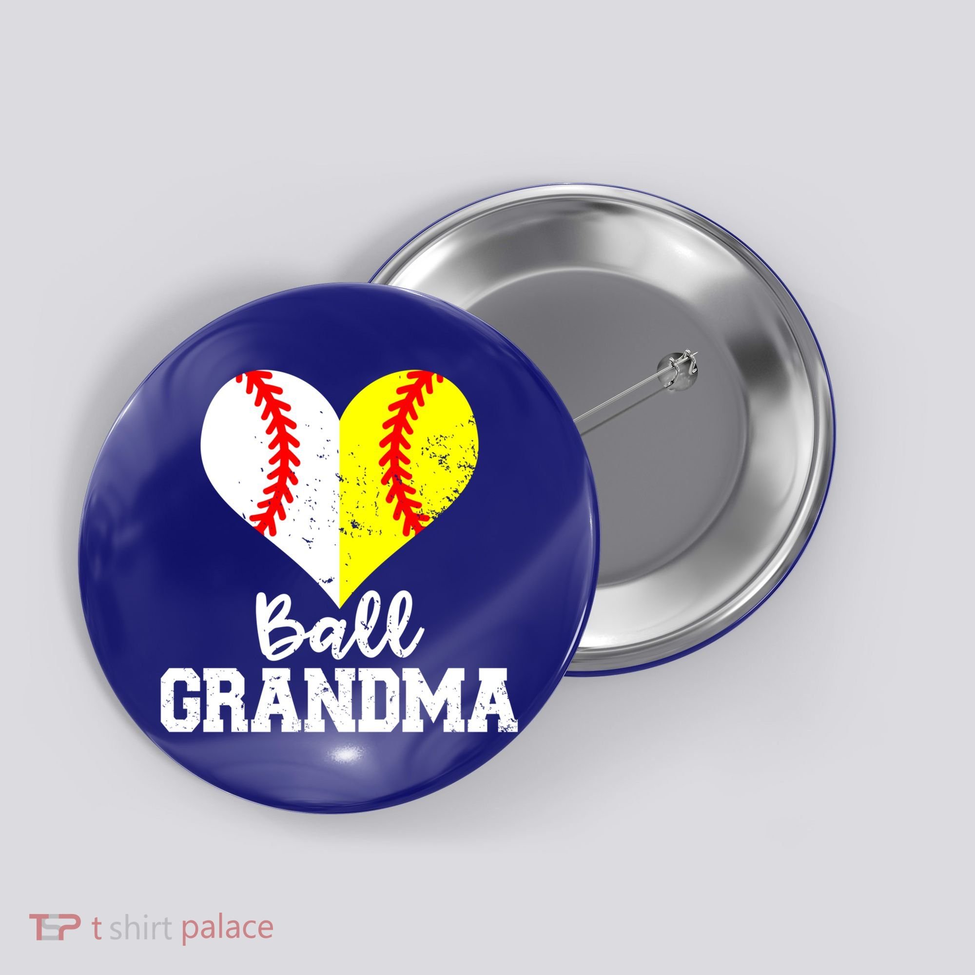 Ball Grandma Funny Baseball Softball Grandma Gift Button